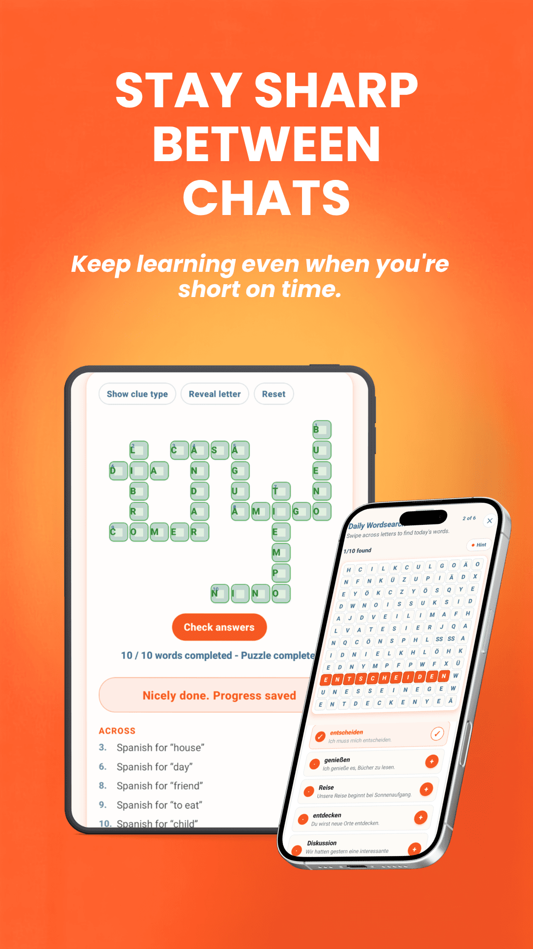 Langlio screenshot 7: Stay sharp between chats